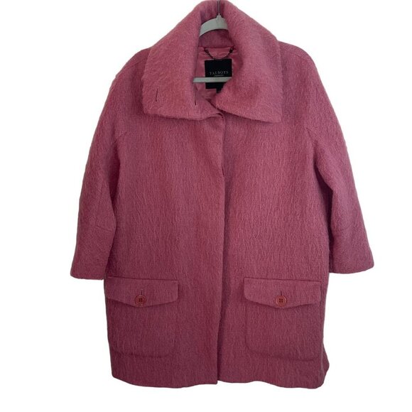 Talbots Womens Coat Size Large Pink Pockets Lined Back Vent Casual Wool - Picture 1 of 8